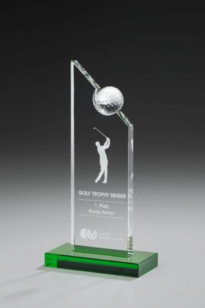 Golfpokal "Birdie Award" mit Gravur und Golfball