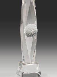 Golfpokal "Decus Award" mit einem Golfball