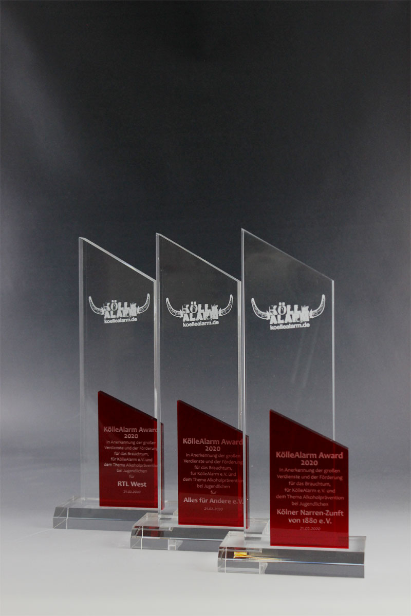 Glastrophäen mit Lasergravur