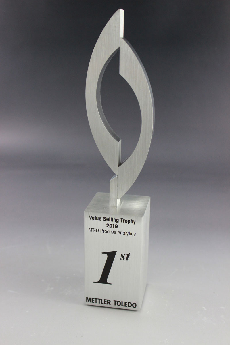 Glastrophäe mit UV-Direktdruck