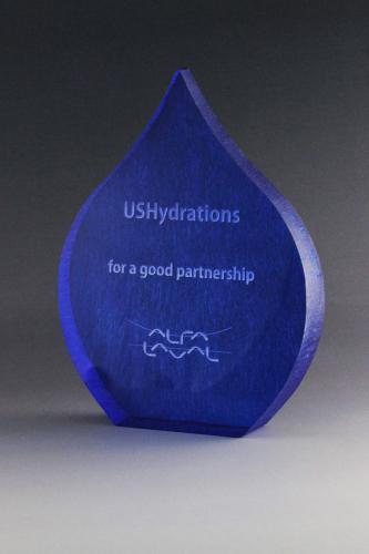 Glastrophäe mit Lasergravur