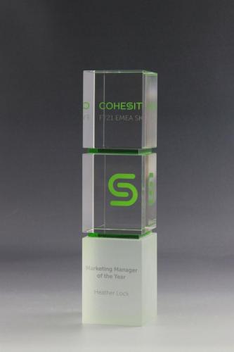 Glaspokal der Cubix Kollektion mit UV-Direktdruck