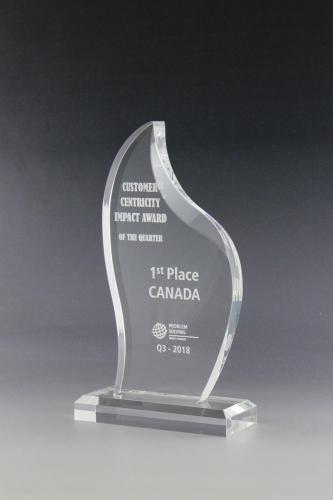 Glastrophäe mit Lasergravur