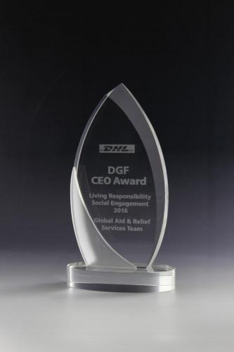 Glastrophäe mit Lasergravur