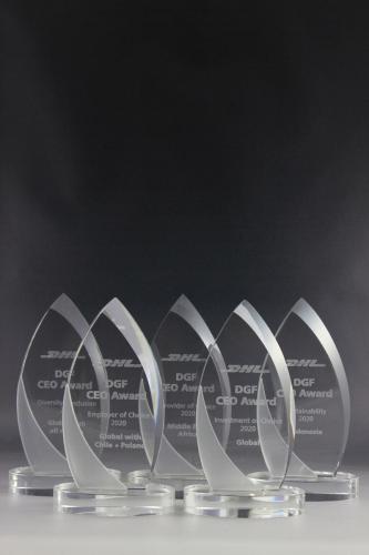 Glastrophäen mit Lasergravur