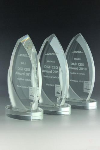 Glastrophäen mit Lasergravur