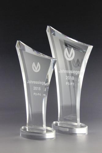 Glastrophäe mit Lasergravur