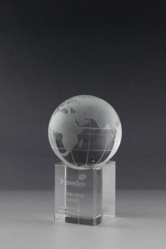 Glastrophäe mit Lasergravur