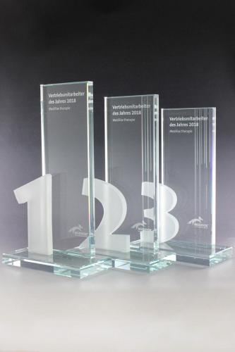 Glastrophäen mit Lasergravur