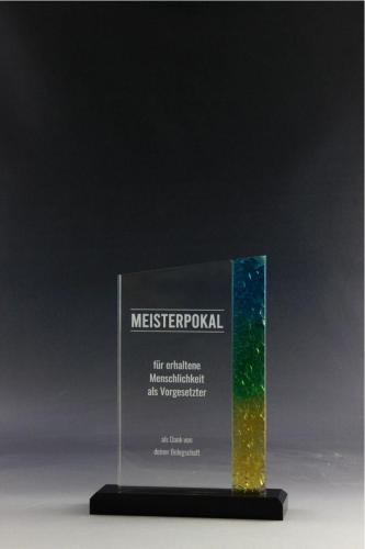 Glastrophäe mit Lasergravur