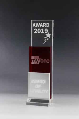 Glastrophäe mit Lasergravur