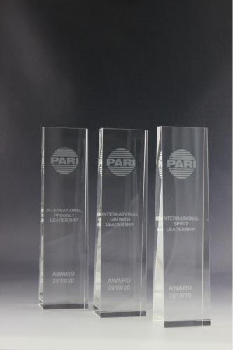 Glastrophäen mit Lasergravur