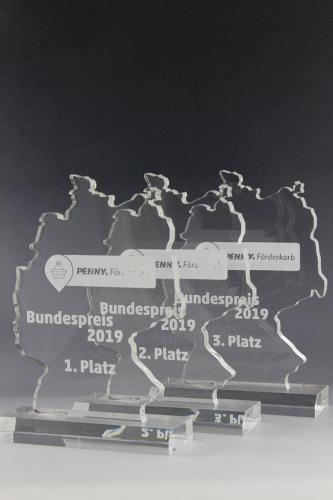 Glastrophäen mit Lasergravur