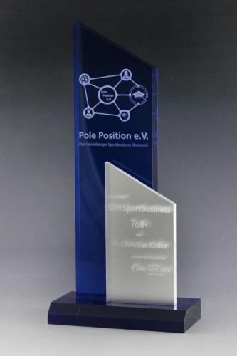 Glastrophäe mit Lasergravur
