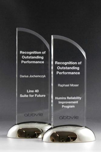 Glastrophäen mit Lasergravur